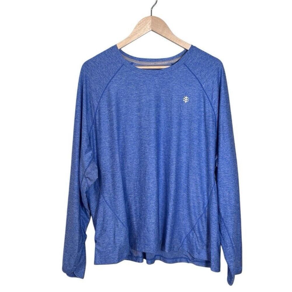 Coolibar UPF 50+ Devi Fitness T Shirt Womens 3XL Blue Long Sleeve Tee Pocket